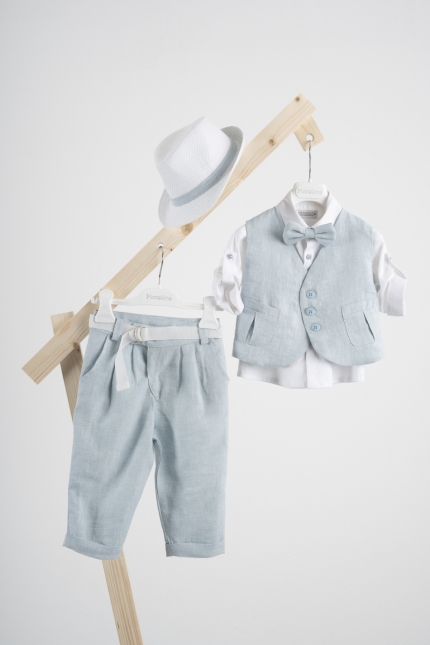 Βαπτιστικό κοστούμι Piccolino Emanuel σε χρώμα Ciele AG25S88