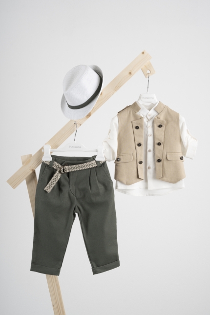 Βαπτιστικό κοστούμι  Piccolino Che σε χρώμα Beige BFA24S12