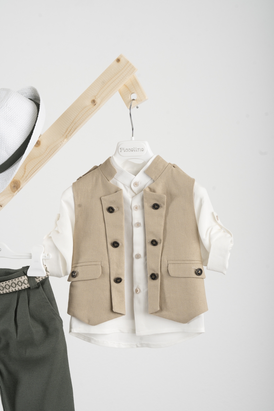 Βαπτιστικό κοστούμι  Piccolino Che σε χρώμα Beige BFA24S12