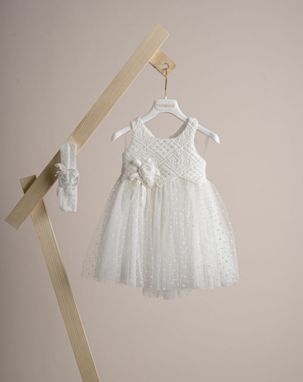 Βαπτιστικό φόρεμα Piccolino Thea Ivory DR25S153 2τμχ
