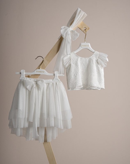 Βαπτιστικό φόρεμα Piccolino Isabelle Ivory DR25S157 2τμχ