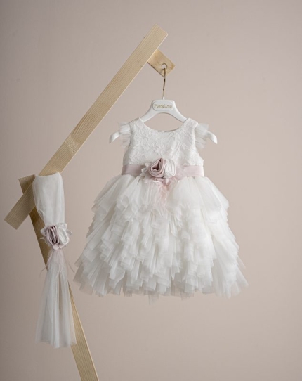 Βαπτιστικό φόρεμα Piccolino Ornella Ivory DR25S161 2τμχ
