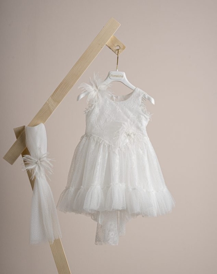 Βαπτιστικό φόρεμα Piccolino Silvia Ivory DR25S165 2τμχ
