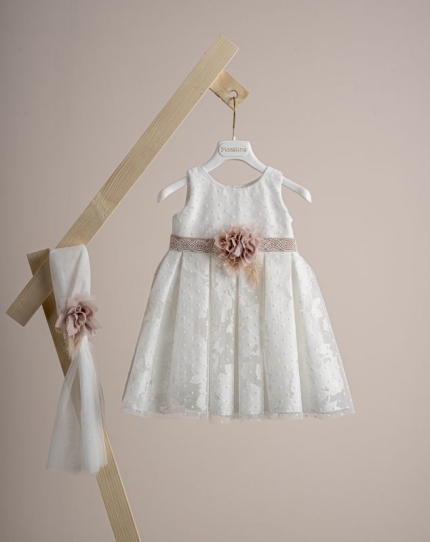 Βαπτιστικό φόρεμα Piccolino Marilita Ivory DR25S169 2τμχ
