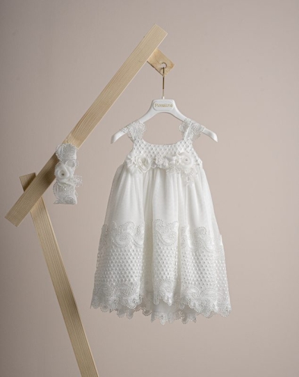 Βαπτιστικό φόρεμα Piccolino Lora Ivory DR25S171 2τμχ