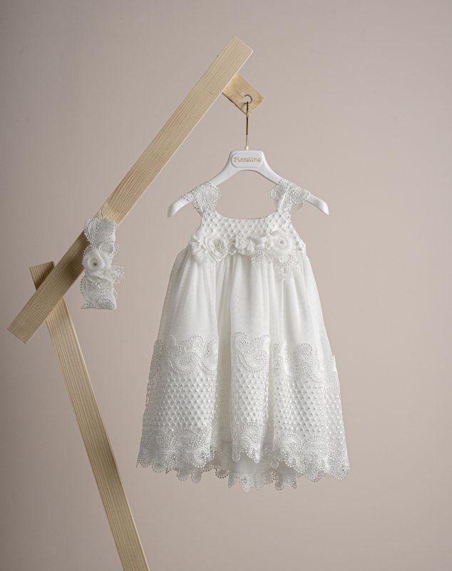 Βαπτιστικό φόρεμα Piccolino Lora Ivory DR25S171 2τμχ