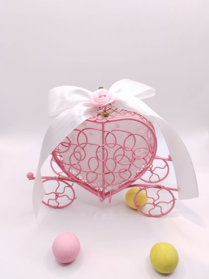 Μπομπονιέρα βάπτισης μεταλλική άμαξα LC089