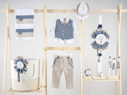 Πακέτο βάπτισης για αγόρι Piccolino Gustavo sage Αερόστατο 5τμχ